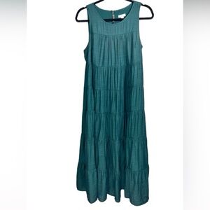 Jhill Saguaro Sleeveless Tiered Maxi Dress Jade green in small Brand new NWOT